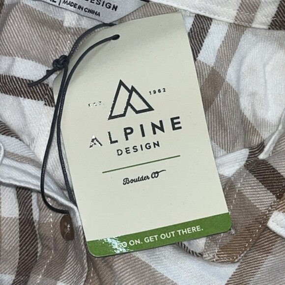 Alpine Design Women's Journey Oversize Flannel Size XXL White Harvest Plaid NWT - Picture 7 of 9
